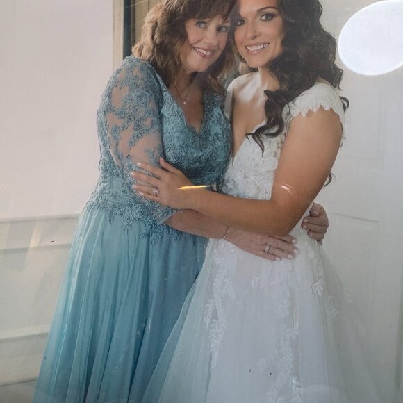 La Femme Slate Blue Gown - Picture 5 of 6